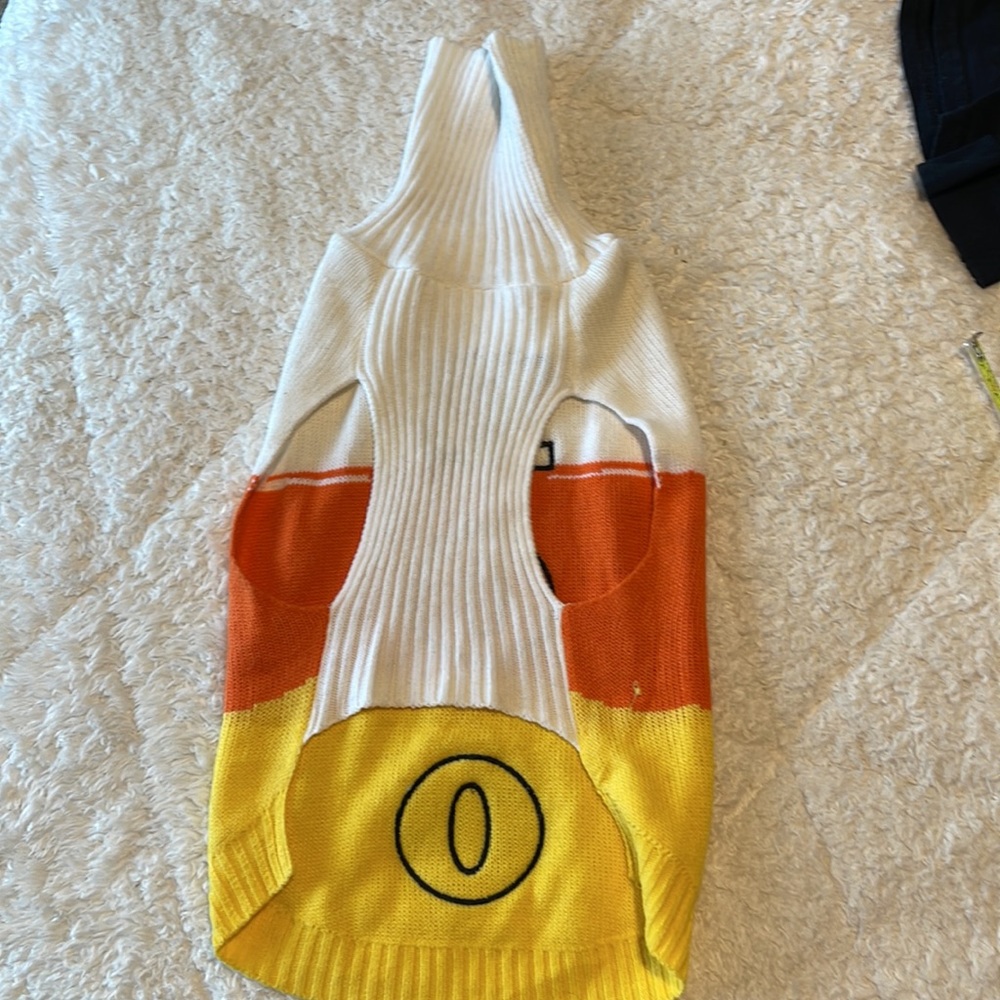 Candy Corn "Boo" Cat or Dog Halloween Sweater Costume Yellow Orange - Picture 5 of 9